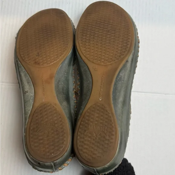 Pikolinos Leather Cutout Slingback Sandals EU 41 Gray Green Comfort Walking Shoe - Picture 5 of 12